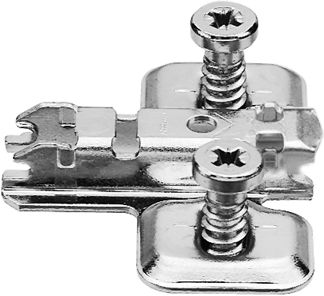 CLIP szerelőtalp, kereszt (28/32 mm), 0 mm, acél, előszerelt eurocsavarral, MÁ:
