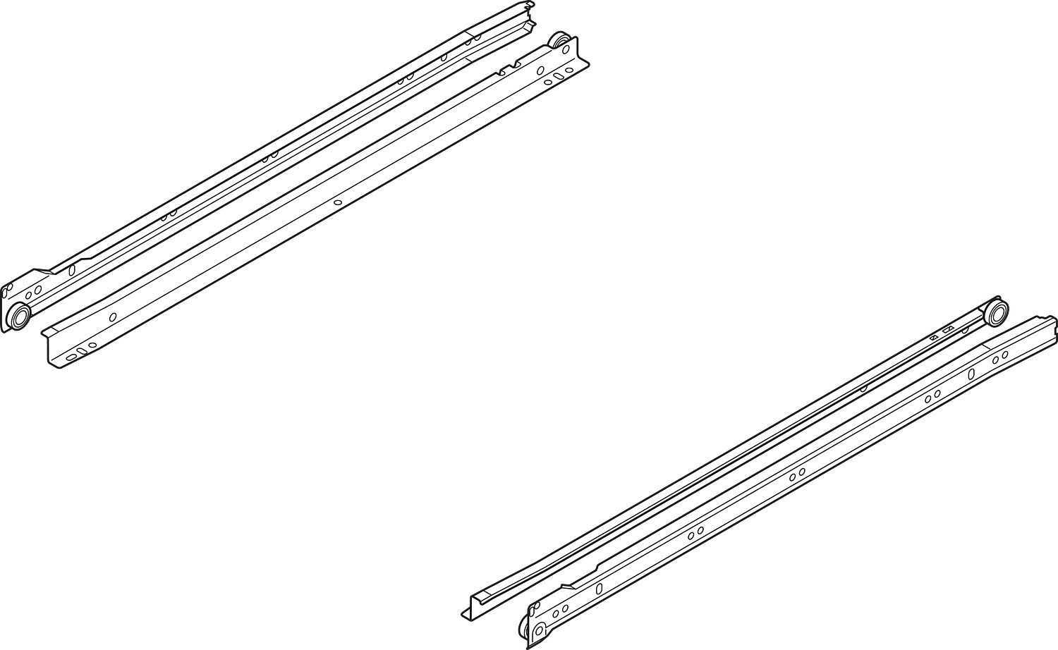 STANDARD fiókcsúszó, részleges kihúzás, 25 kg, NH=300 mm, bal / jobb