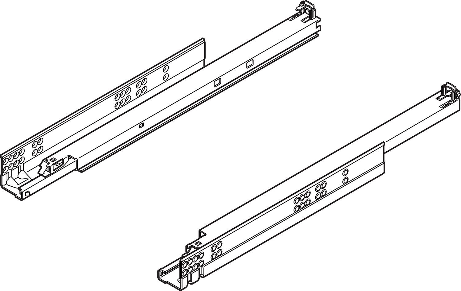 TANDEM plus teljes kihúzás, 30 kg, NH=25 0 mm, kuplunggal szerelendő, bal / jobb