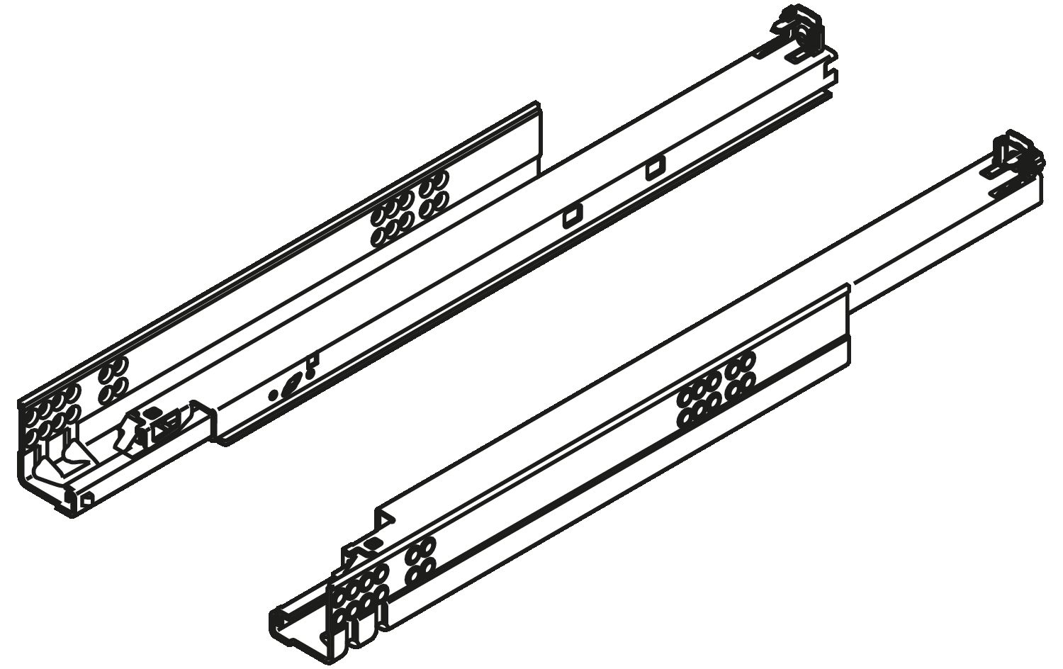 TANDEM plus BLUMOTION teljes kihúzás, 30  kg, NH=400 mm, kuplunggal szerelendő, b