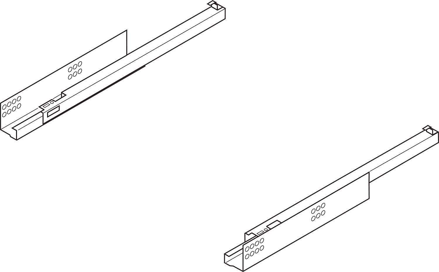 TANDEM BLUMOTION részleges kihúzás, 30 k g, NH=650 mm, kuplunggal szerelendő, bal