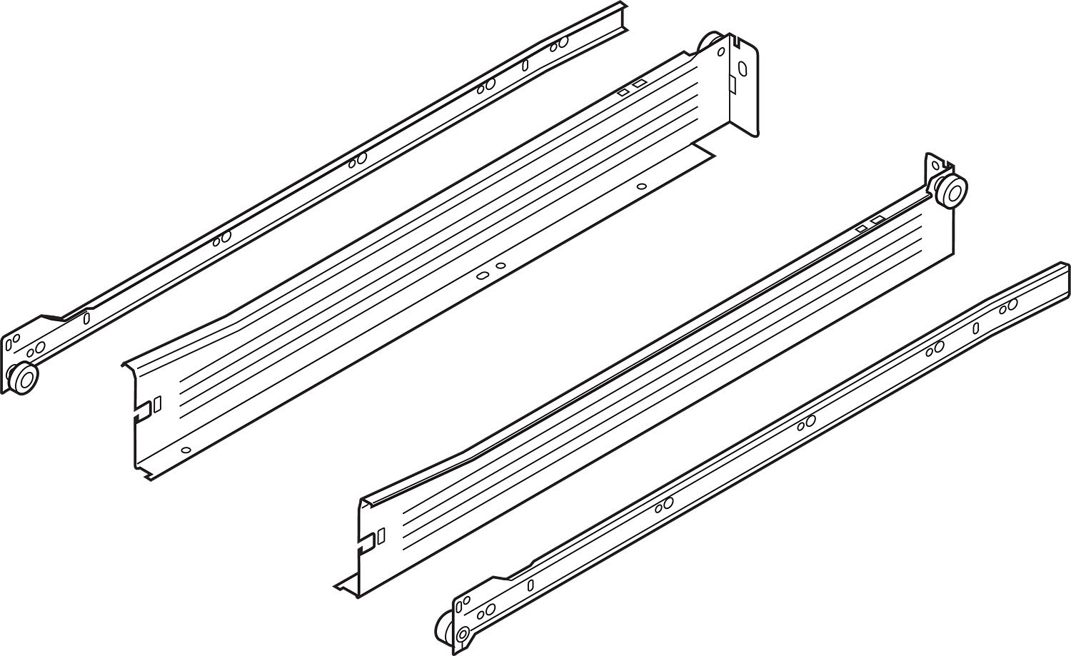METABOX acélkáva N (54 mm), részleges ki húzás, 25 kg, NH=270 mm, csav. szerelés,