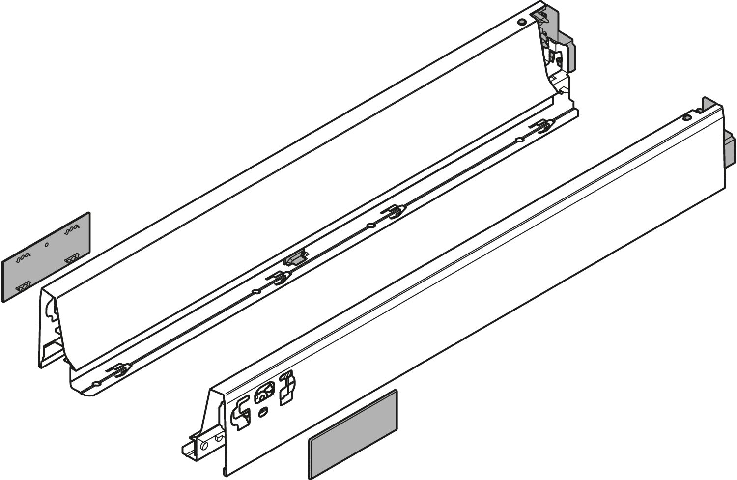 TANDEMBOX káva, magassága N (68 mm), NH= 400 mm, jobb+bal, a TANDEMBOX intivo/ant