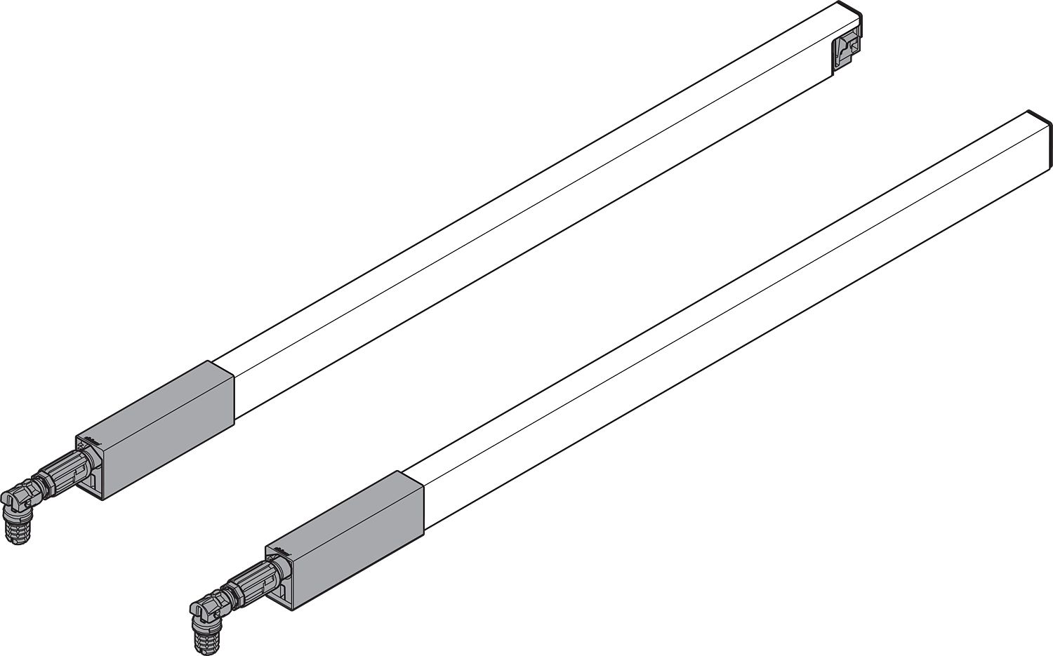 TANDEMBOX hosszanti korlát (fent), a fro ntkihúzású fiók, NH=270 mm, jobb+bal, a