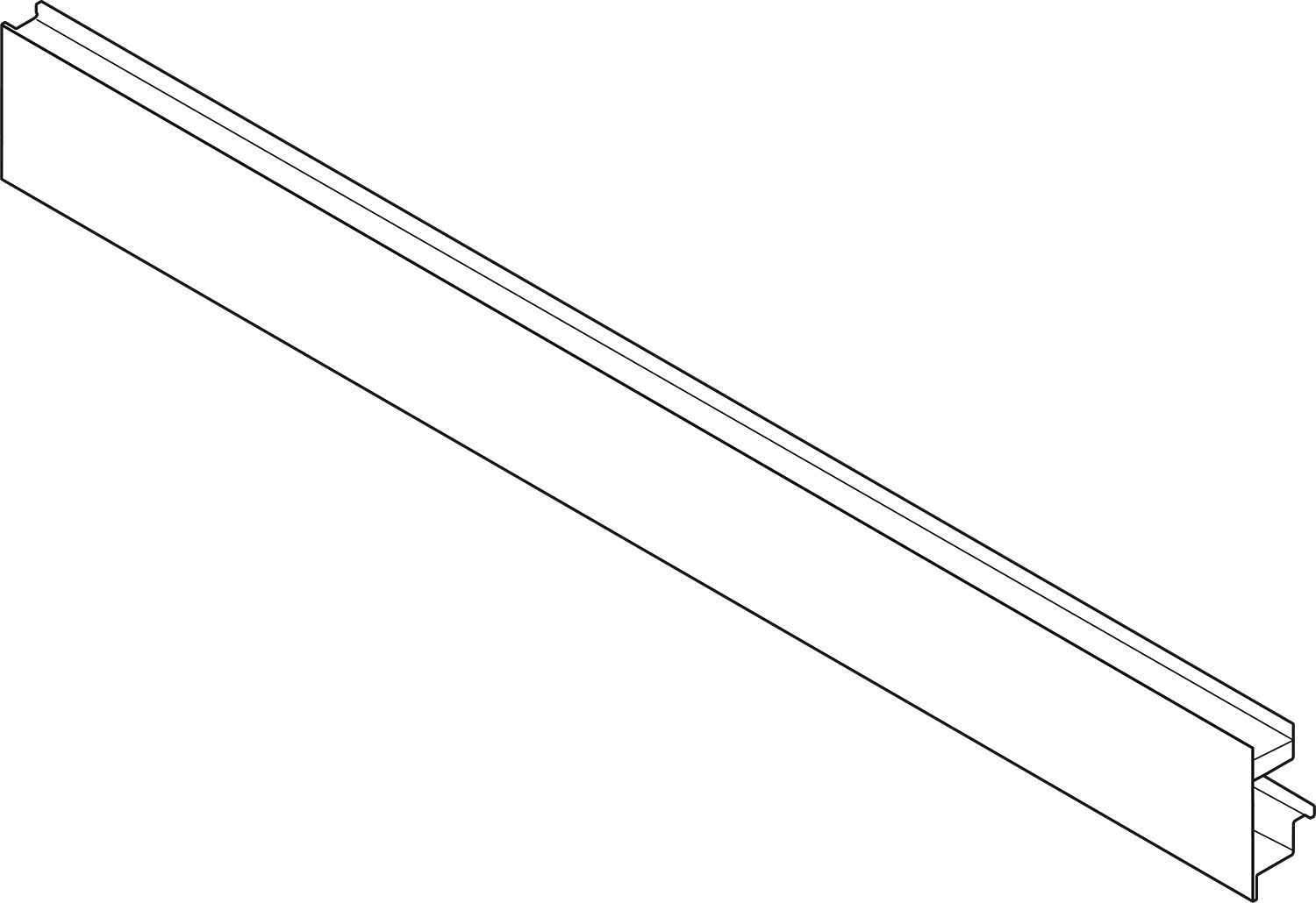 LEGRABOX előlap belső fiókhoz, núttal a belső fiók oldalmagasítóval, KSZ=1200 mm