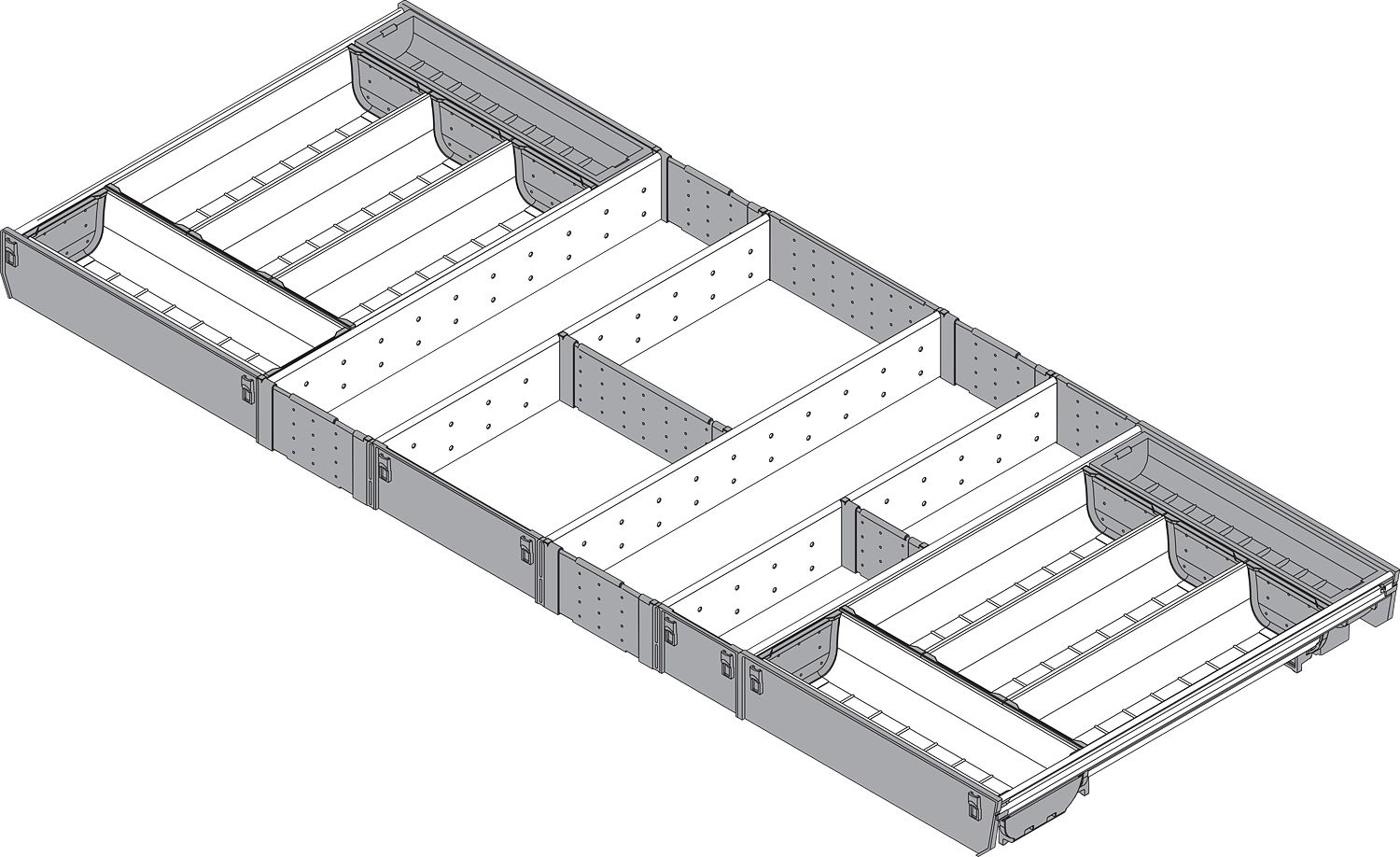 ORGA-LINE tálca-szett (teljes kitöltésű) , TANDEMBOX fiókhoz, NH=450 mm, KSZ=1200