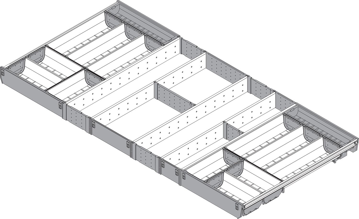 ORGA-LINE tálca-szett (teljes kitöltésű) , TANDEMBOX fiókhoz, NH=550 mm, KSZ=1200