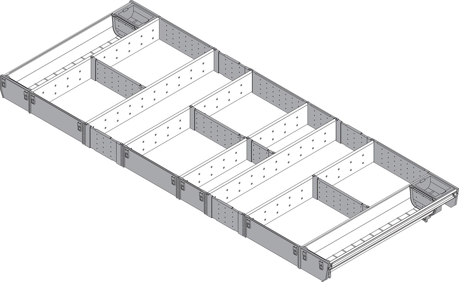 ORGA-LINE kombi-szet (teljes kitöltésű),  TANDEMBOX fiókhoz, NH=450 mm, KSZ=1200