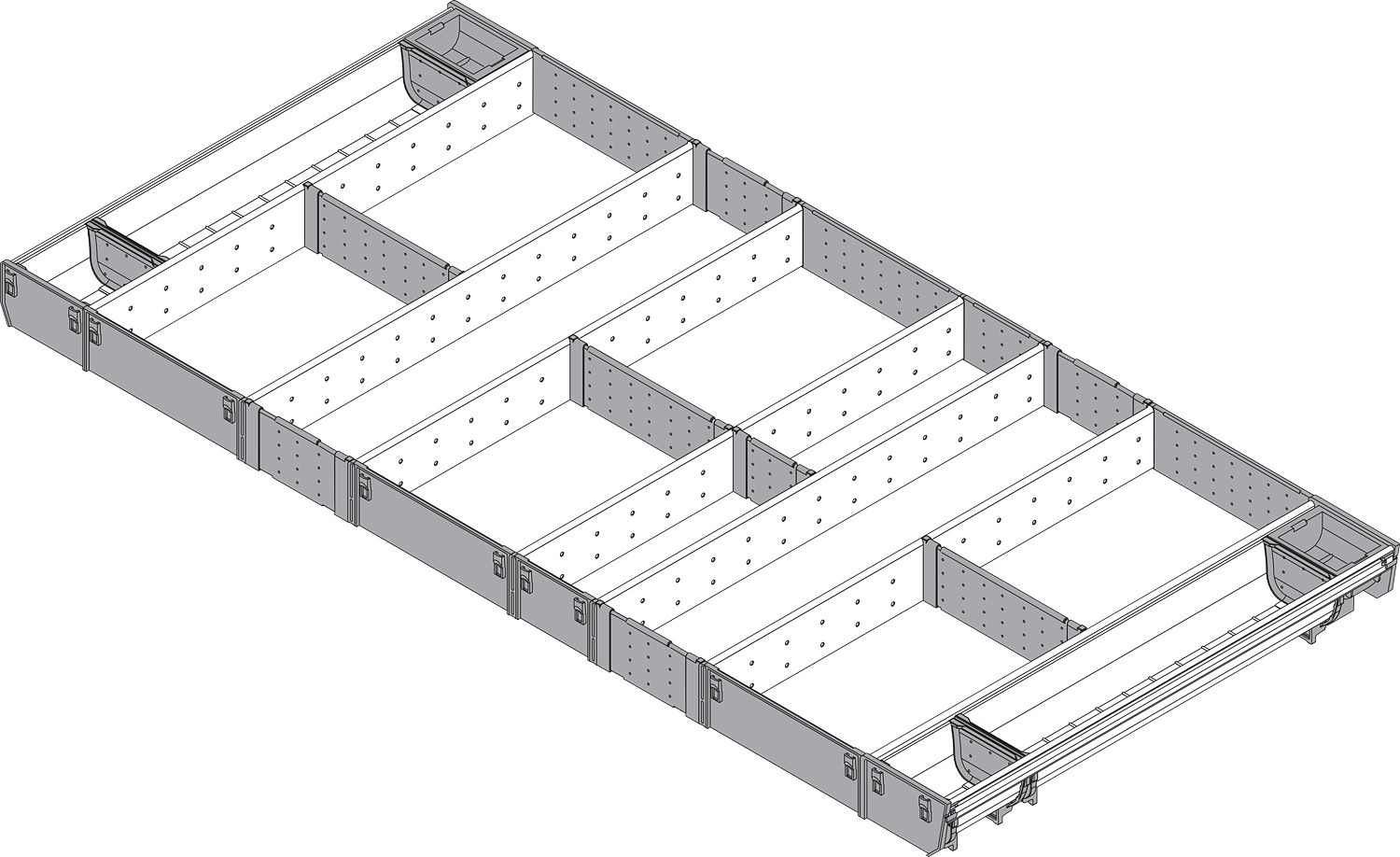 ORGA-LINE kombi-szet (teljes kitöltésű),  TANDEMBOX fiókhoz, NH=550 mm, KSZ=1200