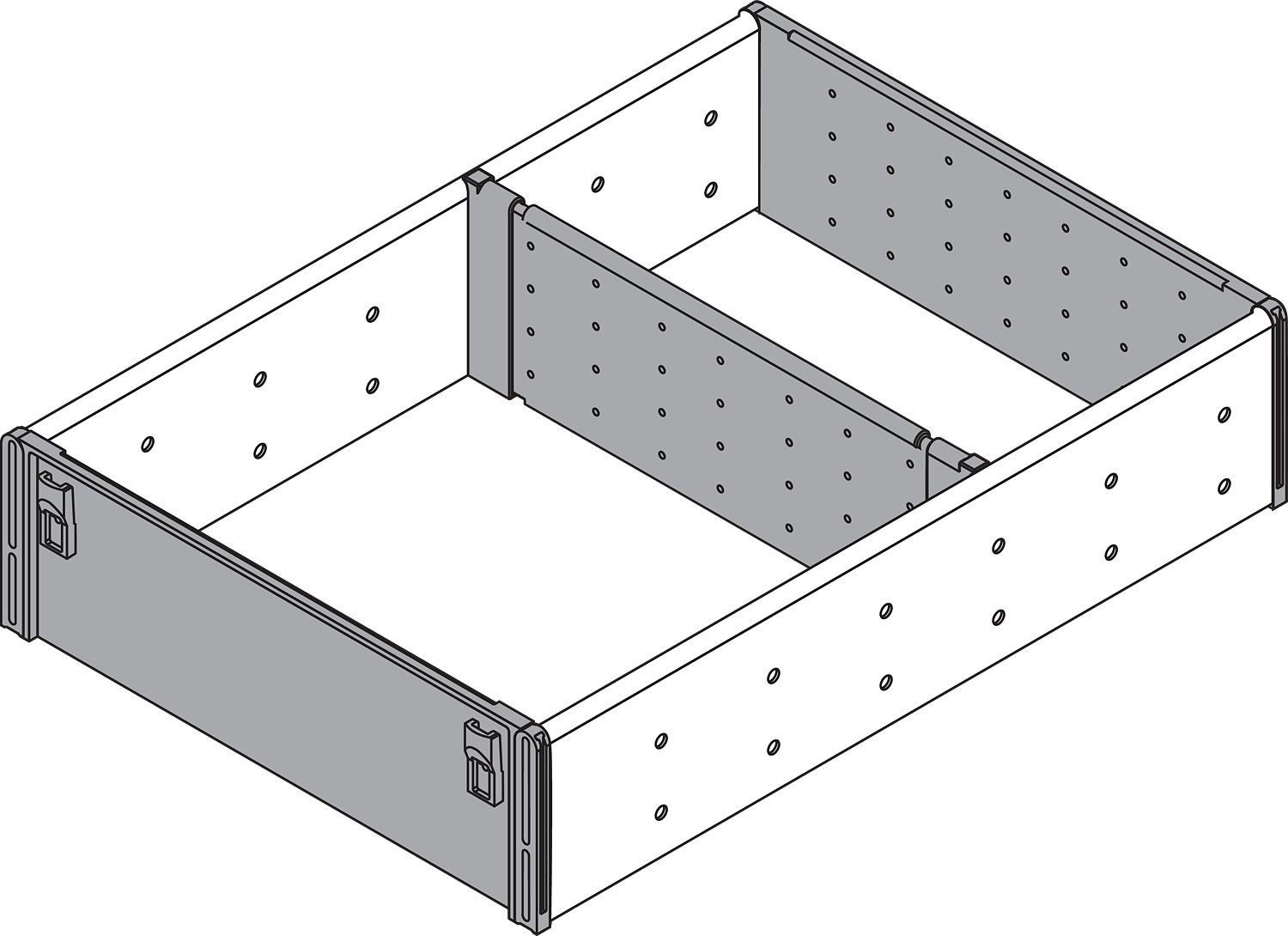 ORGA-LINE fiókosztó-szett (részleges kit öltésű), TANDEMBOX fiókhoz, NH=450 mm, s