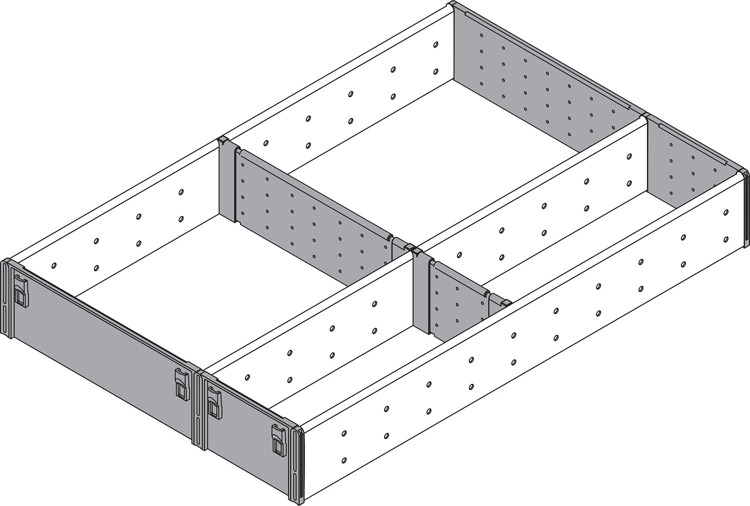 ORGA-LINE fiókosztó-szett (részleges kit öltésű), TANDEMBOX fiókhoz, NH=450 mm, s