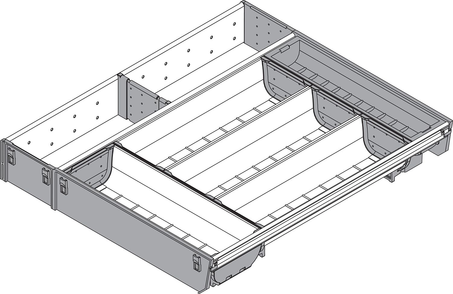 ORGA-LINE kombi-szet (részleges kitöltés ű), TANDEMBOX fiókhoz, NH=450 mm, széles