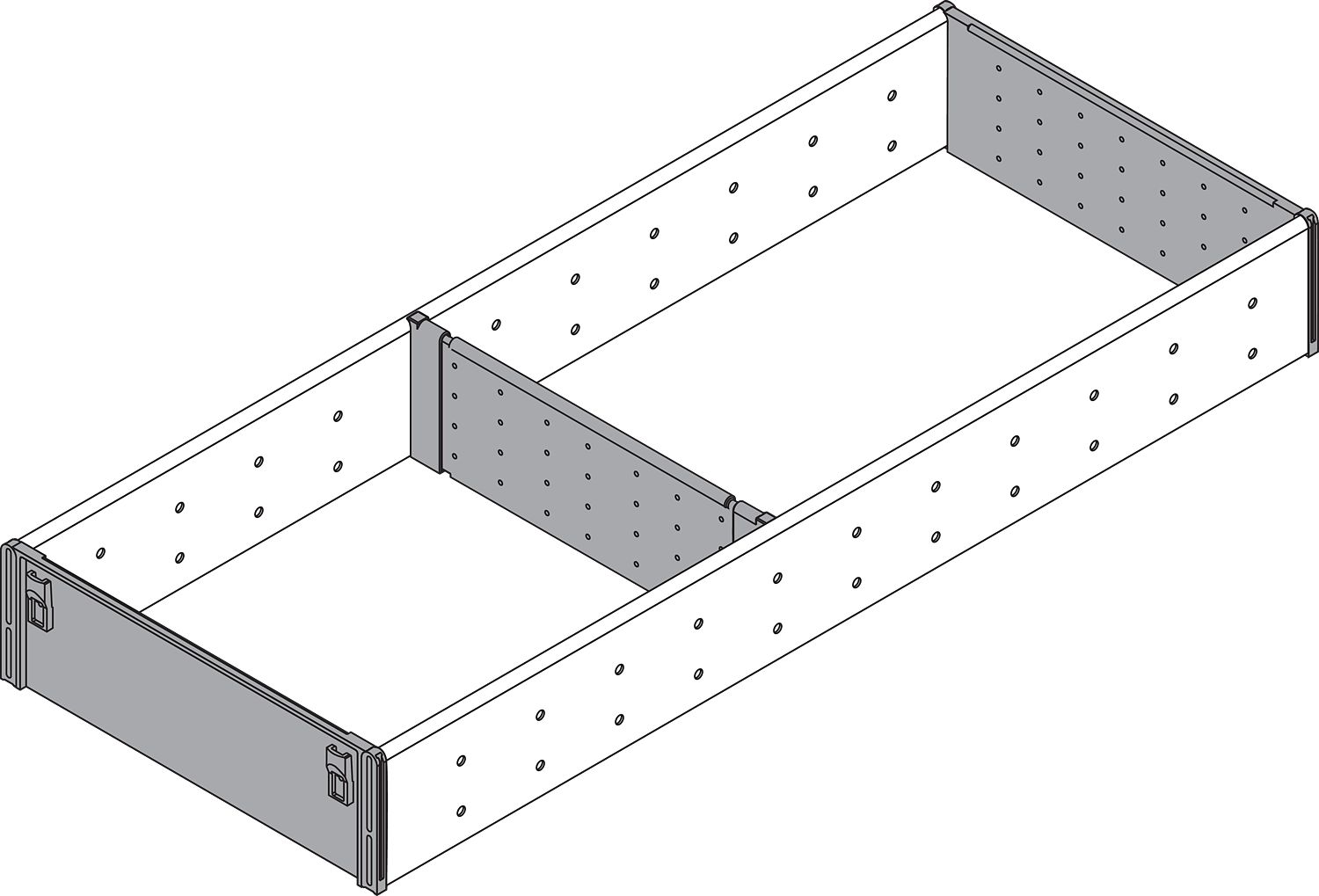 ORGA-LINE fiókosztó-szett (részleges kit öltésű), TANDEMBOX fiókhoz, NH=500 mm, s