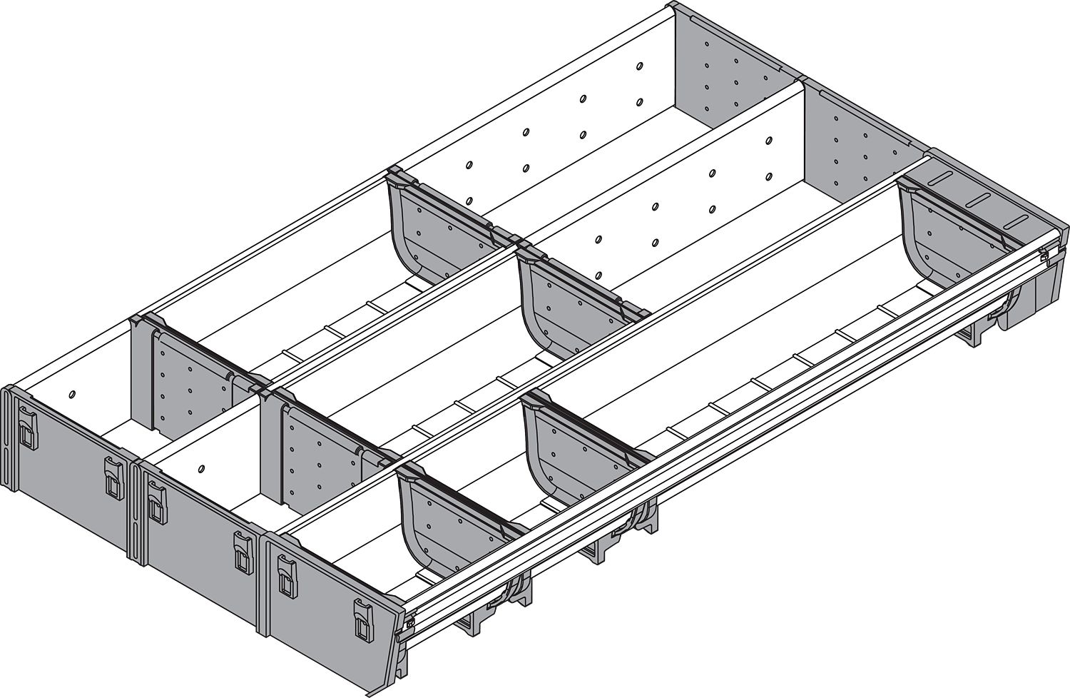 ORGA-LINE kombi-szet (részleges kitöltés ű), TANDEMBOX fiókhoz, NH=500 mm, széles