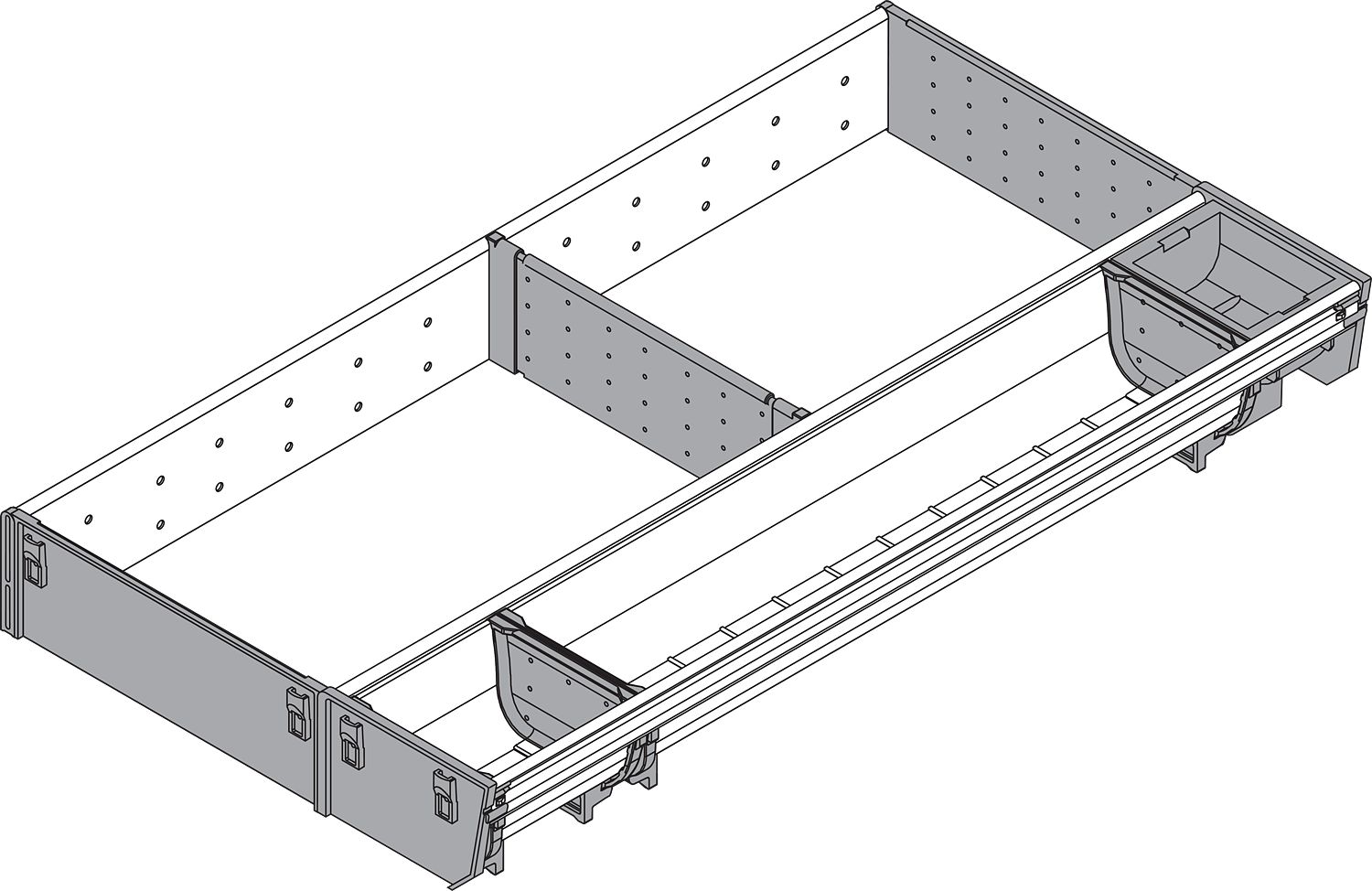 ORGA-LINE kombi-szet (részleges kitöltés ű), TANDEMBOX fiókhoz, NH=550 mm, széles