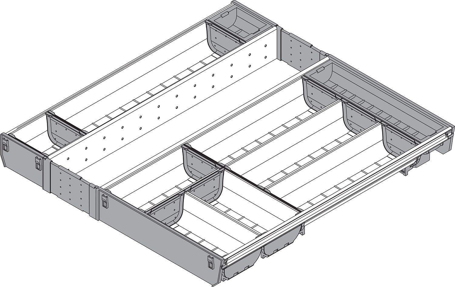 ORGA-LINE tálca-szett (teljes kitöltésű) , TANDEMBOX fiókhoz, NH=550 mm, KSZ=600