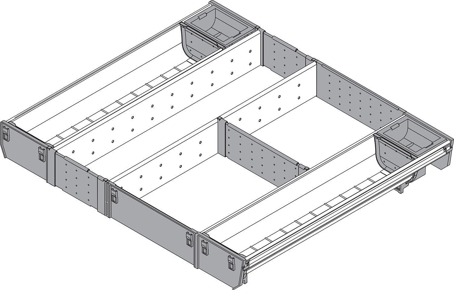 ORGA-LINE kombi-szet (teljes kitöltésű),  TANDEMBOX fiókhoz, NH=450 mm, KSZ=600 m