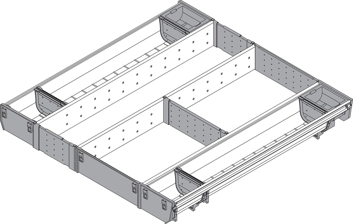 ORGA-LINE kombi-szet (teljes kitöltésű),  TANDEMBOX fiókhoz, NH=550 mm, KSZ=600 m