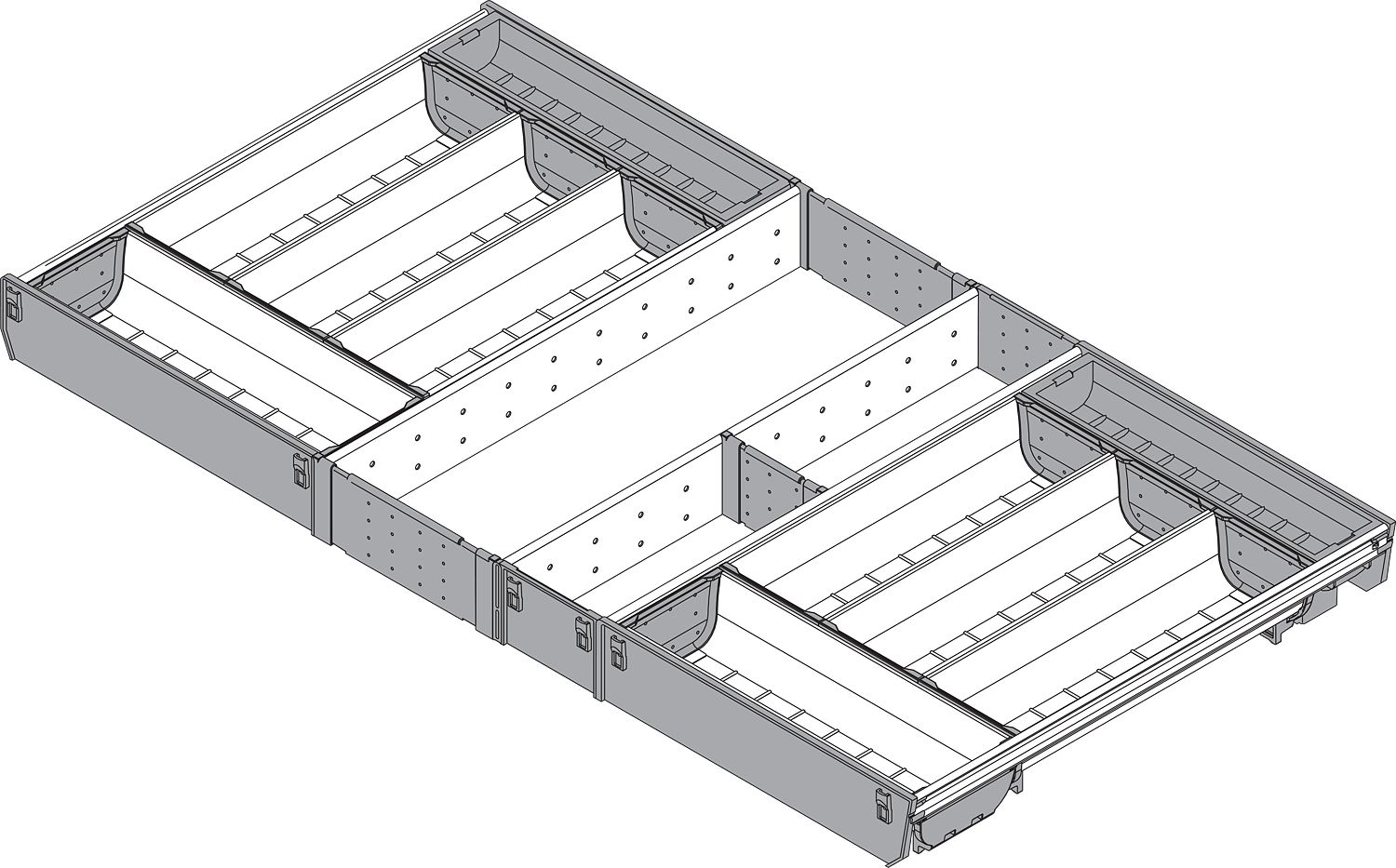 ORGA-LINE tálca-szett (teljes kitöltésű) , TANDEMBOX fiókhoz, NH=450 mm, KSZ=900