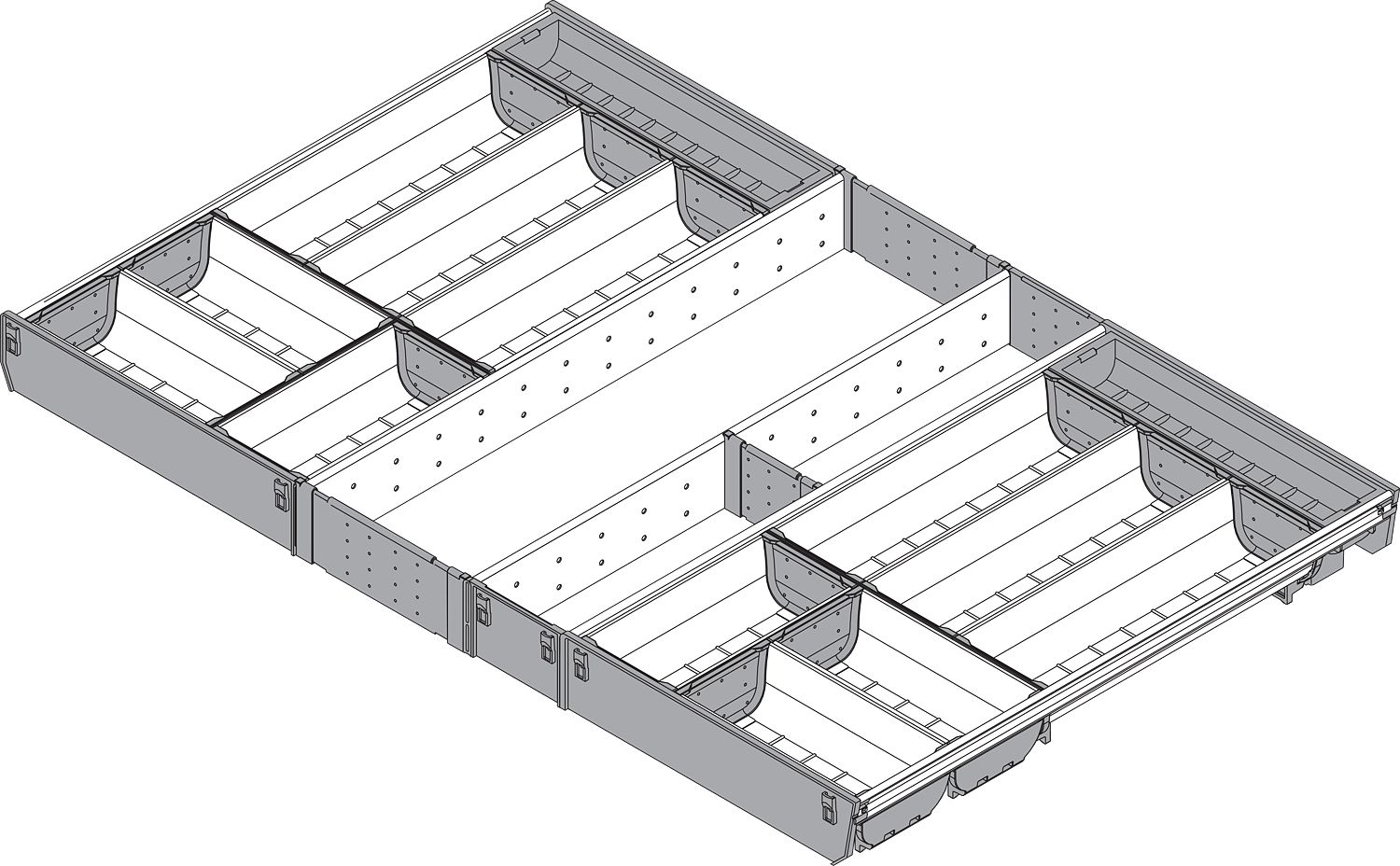 ORGA-LINE tálca-szett (teljes kitöltésű) , TANDEMBOX fiókhoz, NH=550 mm, KSZ=900