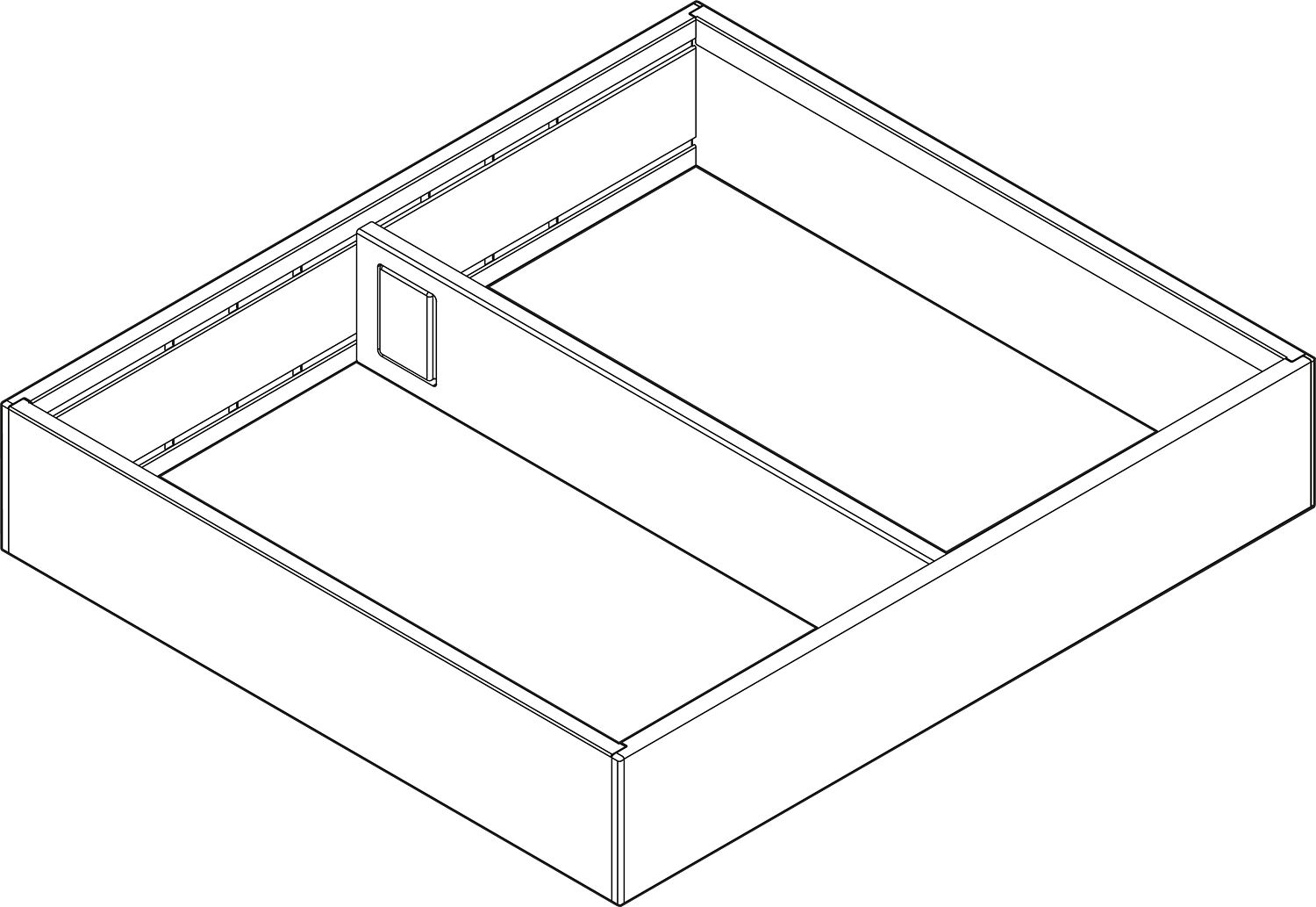 AMBIA-LINE Keret a LEGRABOX Fa Fiók, Acé l, tól NH=270 mm, Szélesség=242 mm