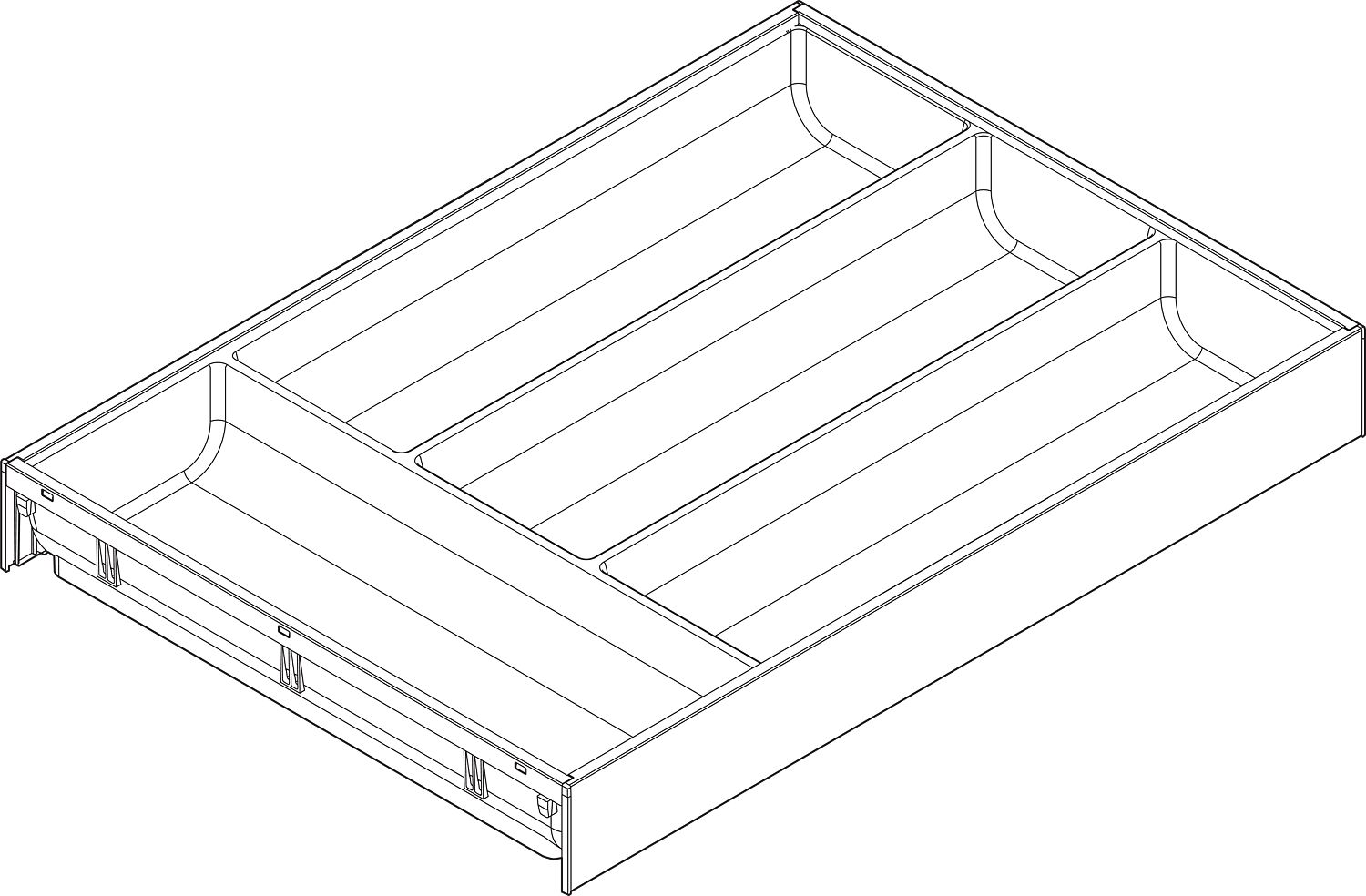 AMBIA-LINE Evőeszköztartó a LEGRABOX Fa Fiók, Műanyag/acél, 4 Evőeszköztartó rek