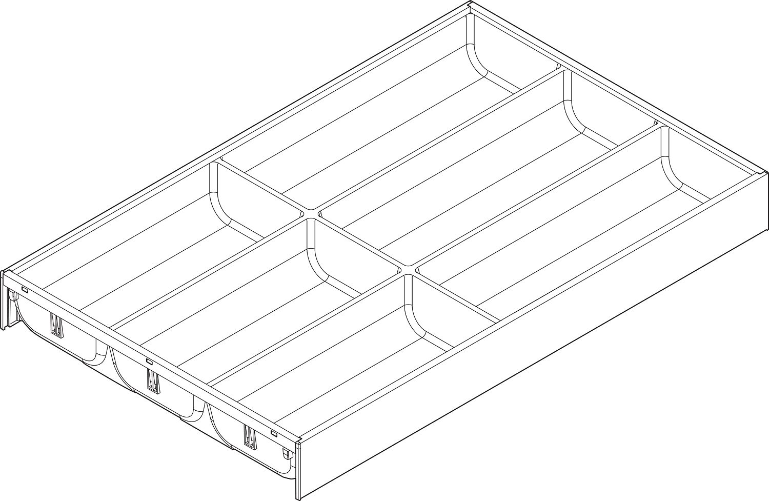 AMBIA-LINE Evőeszköztartó a LEGRABOX Fa Fiók, Műanyag/acél, 6 Evőeszköztartó rek