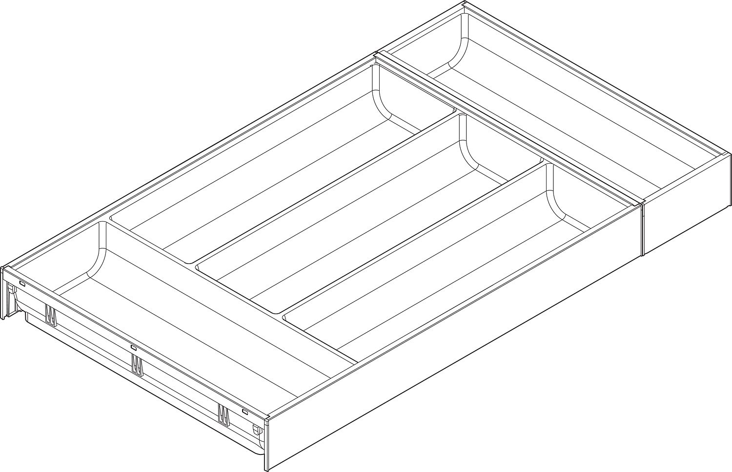 AMBIA-LINE Evőeszköztartó a LEGRABOX Fa Fiók, Műanyag/acél, 5 Evőeszköztartó rek