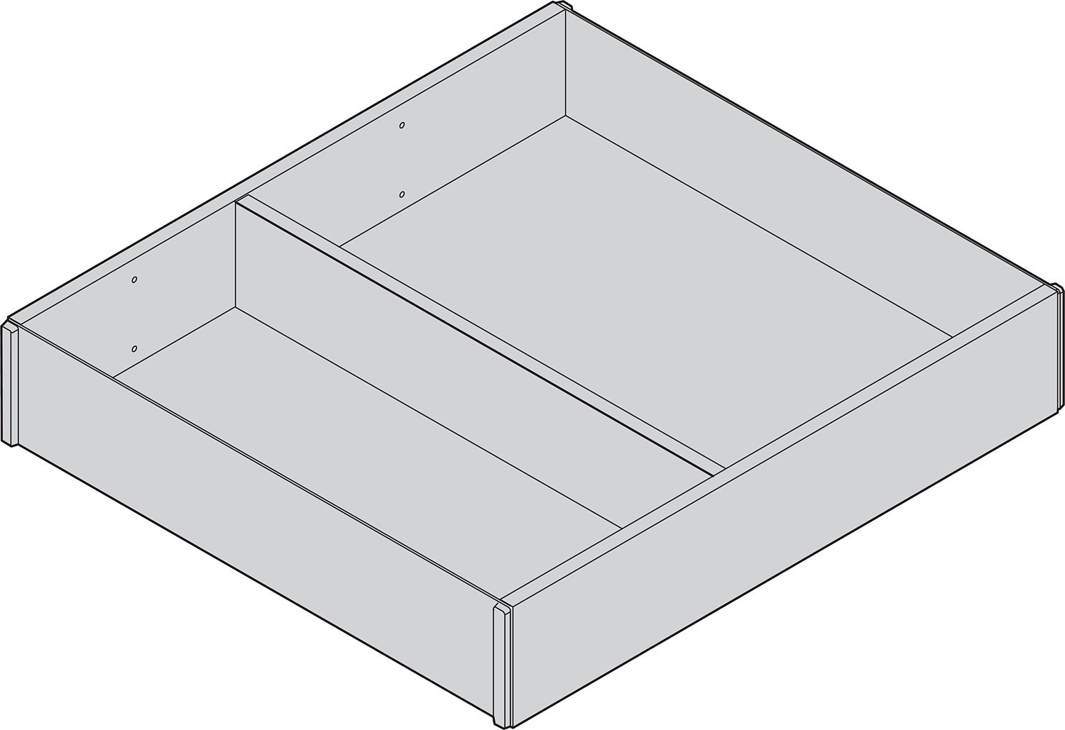 AMBIA-LINE Keret a LEGRABOX Fa Fiók, Fad esign, tól NH=270 mm, Szélesség=242 mm