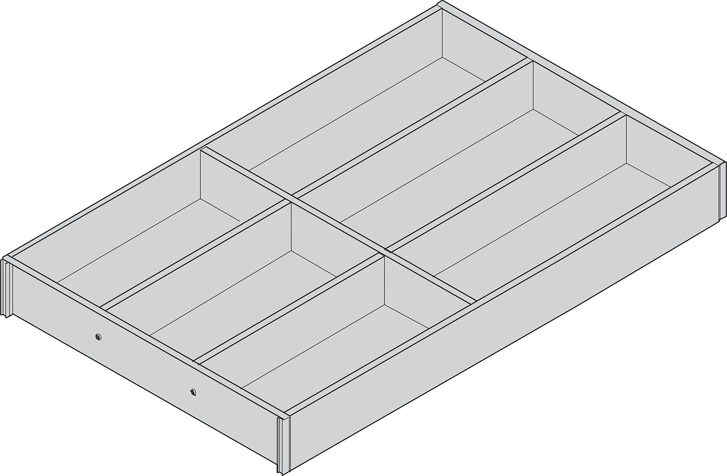 AMBIA-LINE Evőeszköztartó a LEGRABOX Fa Fiók, Fadesign, 6 Evőeszköztartó rekesz,