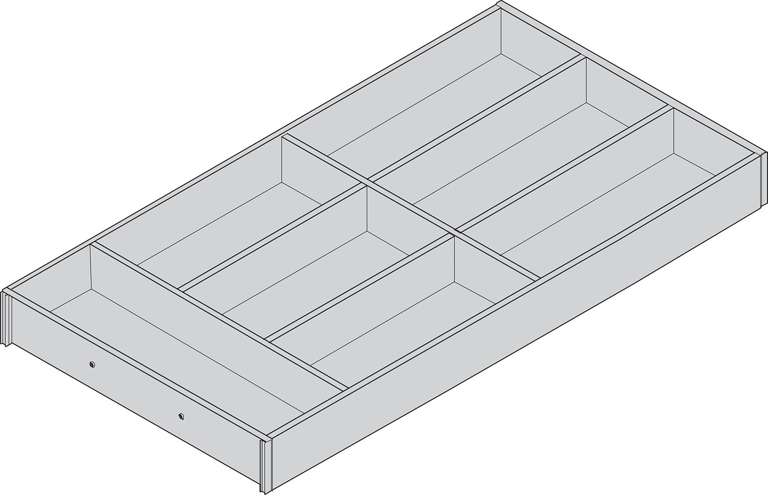 AMBIA-LINE Evőeszköztartó a LEGRABOX Fa Fiók, Fadesign, 7 Evőeszköztartó rekesz,