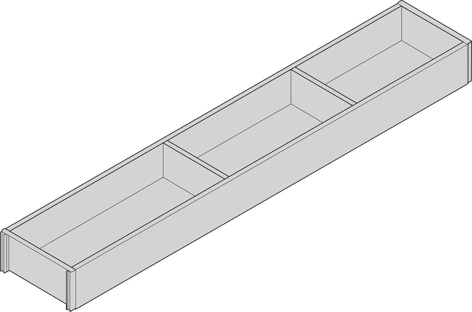 AMBIA-LINE Keret a LEGRABOX Fa Fiók, Fad esign, NH=600 mm, Szélesség=100 mm