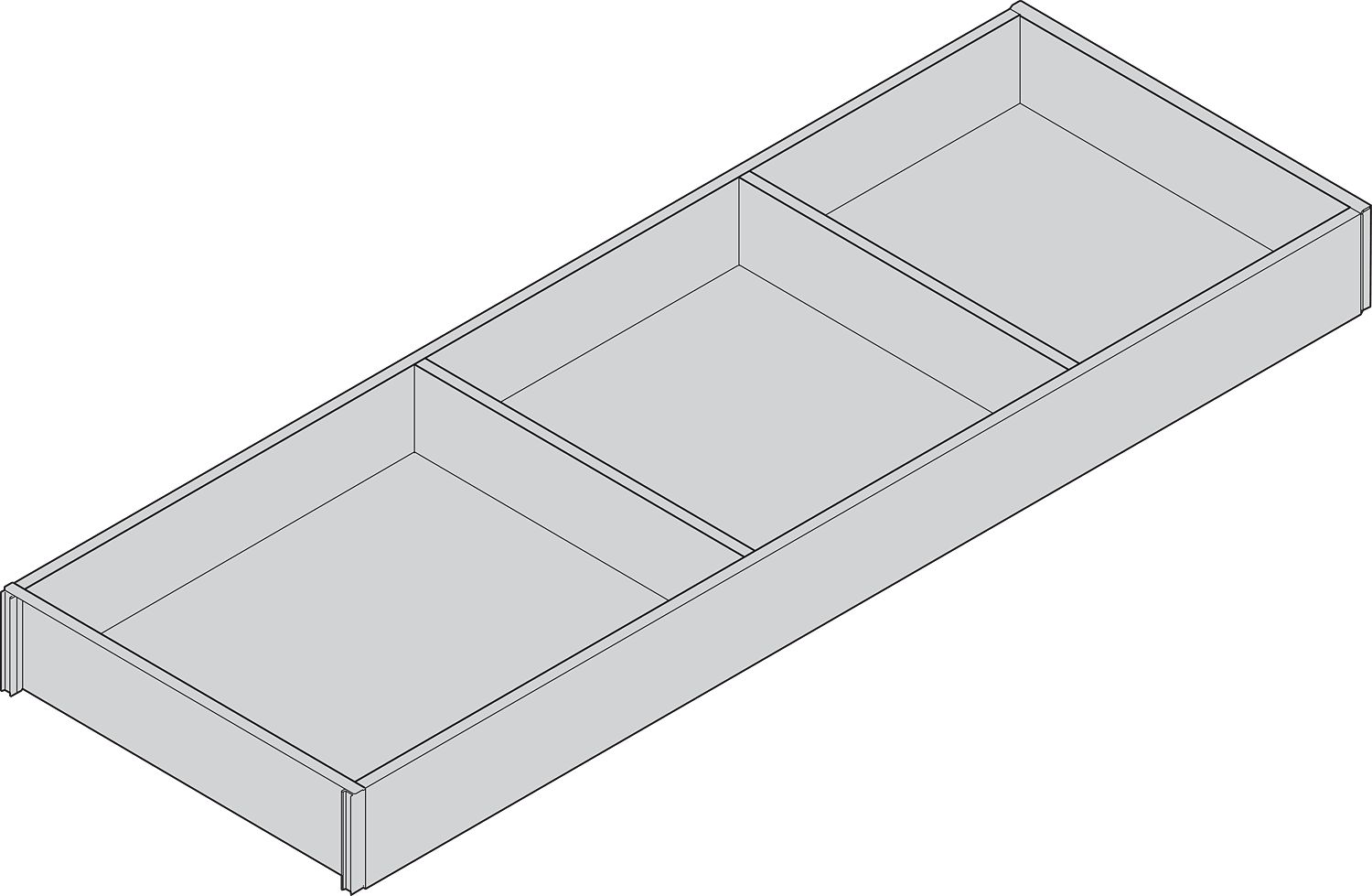 AMBIA-LINE Keret a LEGRABOX Fa Fiók, Fad esign, NH=600 mm, Szélesség=200 mm