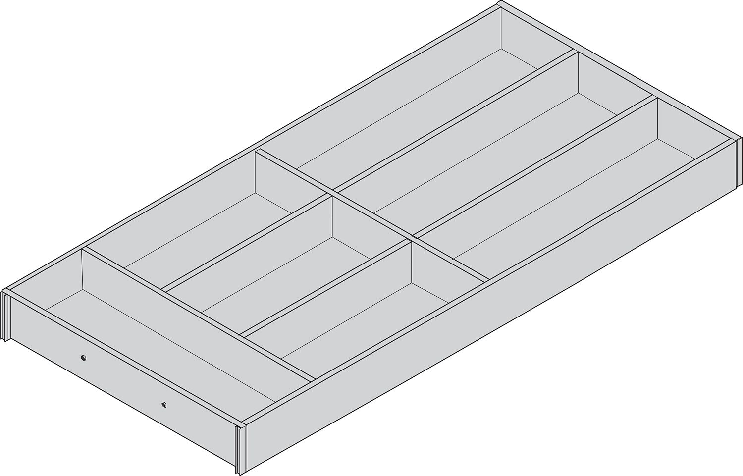 AMBIA-LINE Evőeszköztartó a LEGRABOX Fa Fiók, Fadesign, 7 Evőeszköztartó rekesz,