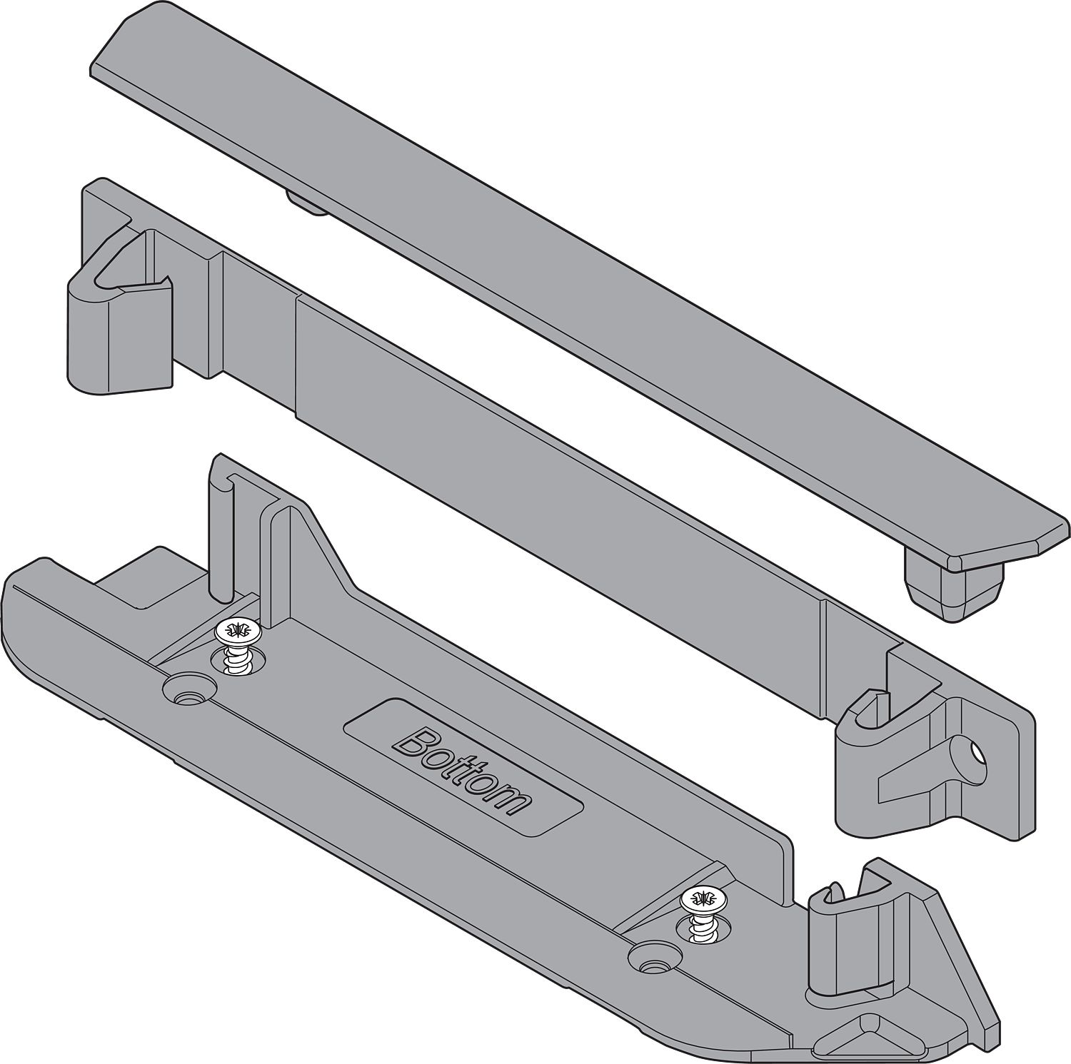 SERVO-DRIVE tartóprofil-rögzítő függőleg es, alul/hátul + takarósapka
