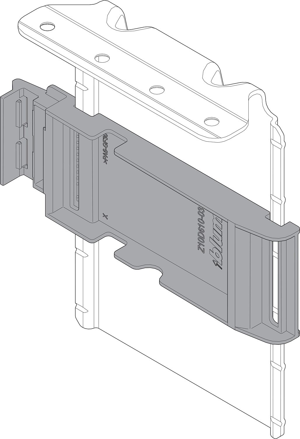SERVO-DRIVE felső rögzítőelem felül elős zerelt adapterlemezzel, acél