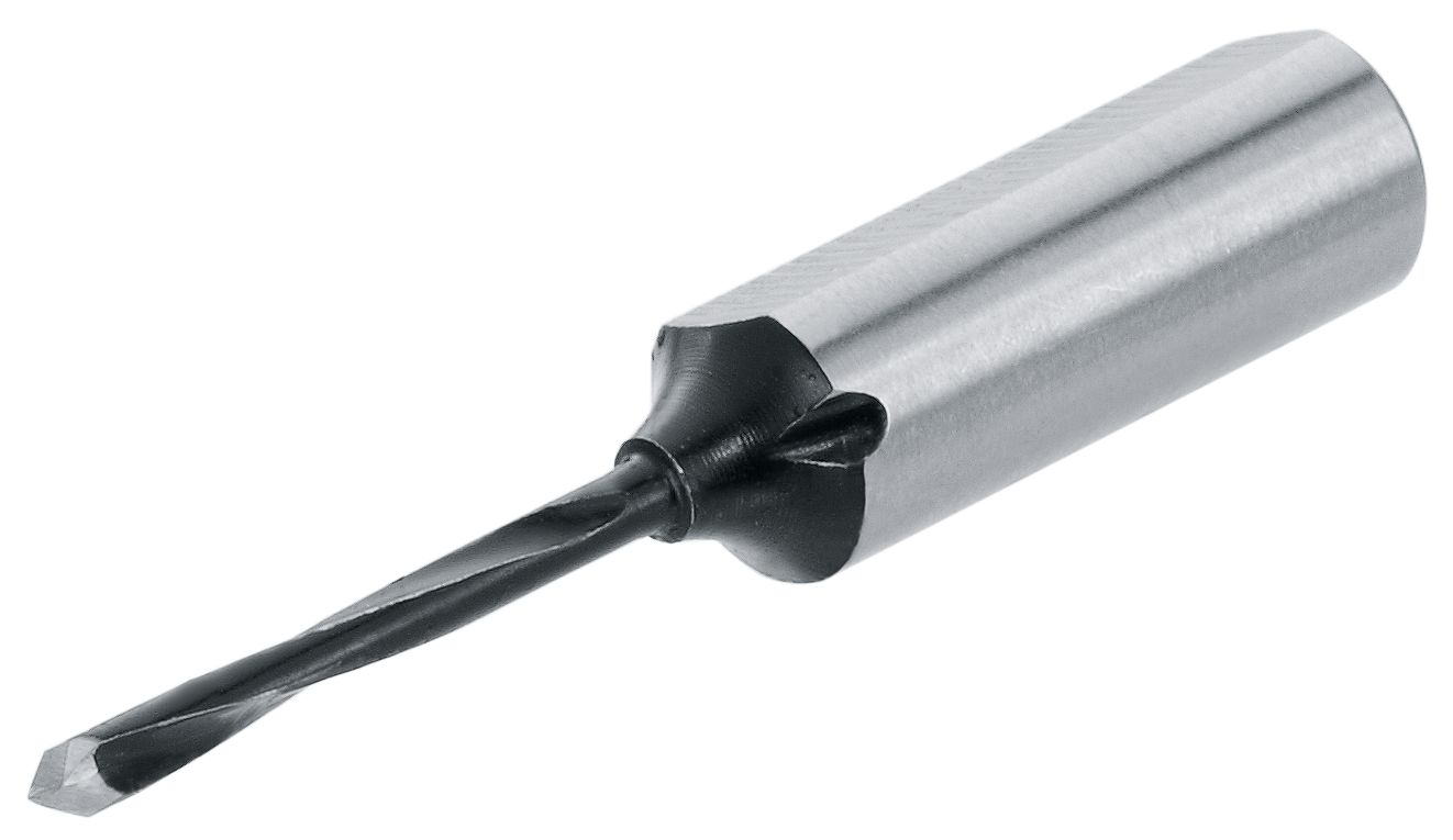 Dübel fúró, O 2.5 mm, jobb, H=57 mm, ezz el tetőformájú csúcs