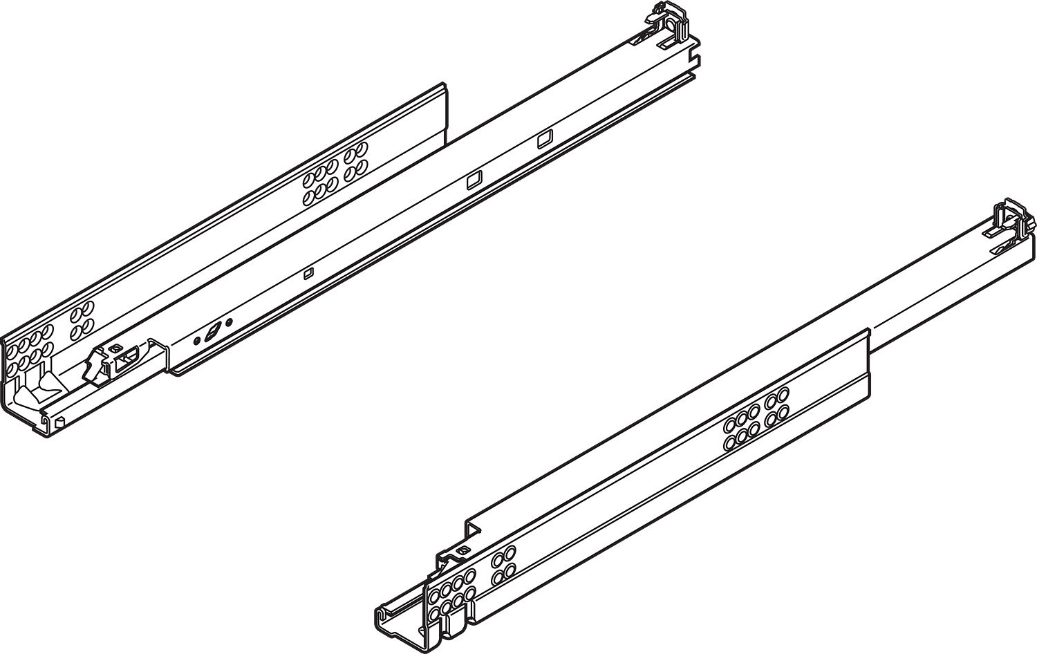 TANDEM plus teljes kihúzás, 30 kg, NH=32 0 mm, kuplunggal szerelendő, bal / jobb