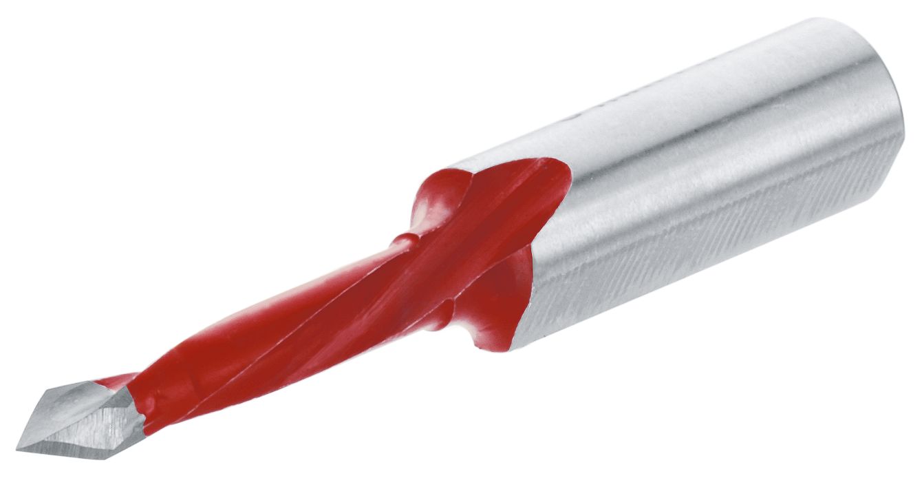 Dübel fúró, O 5 mm, bal, H=57 mm, ezzel tetőformájú csúcs