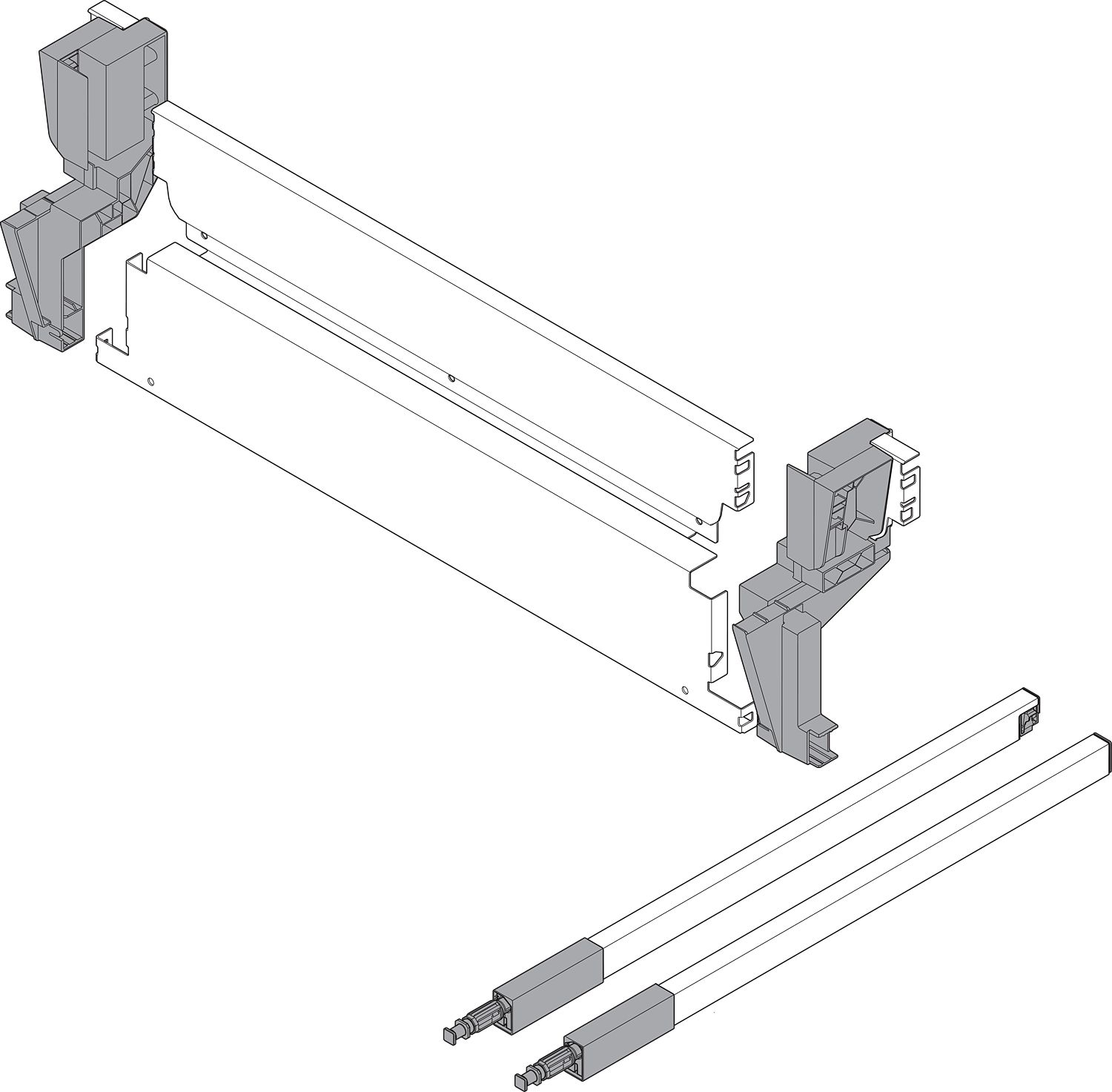 TANDEMBOX fémhátfal függő hulladéktároló hoz, BSZ=560-564 mm