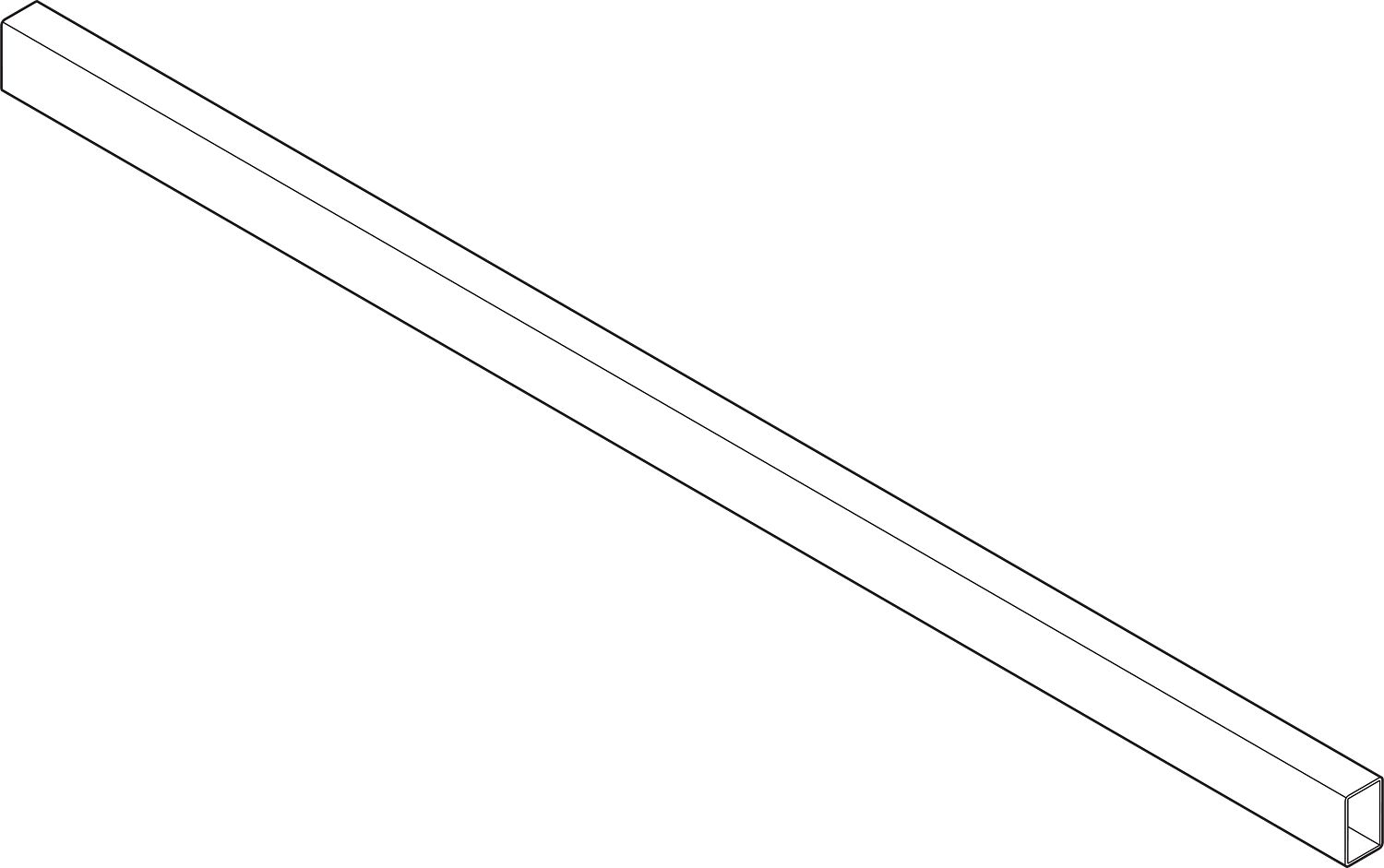 ORGA-LINE keresztkorlát, a KSZ=1200 mm, Hossza=1104 mm, méretre vágáshoz, a TAND