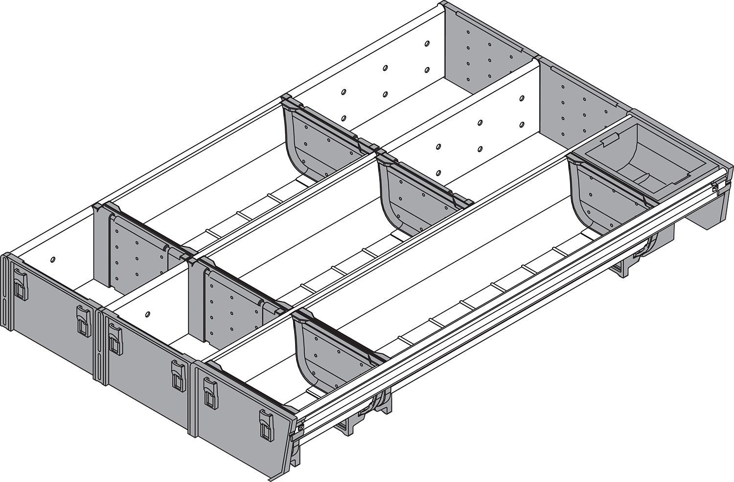 ORGA-LINE kombi-szet (részleges kitöltés ű), TANDEMBOX fiókhoz, NH=450 mm, széles