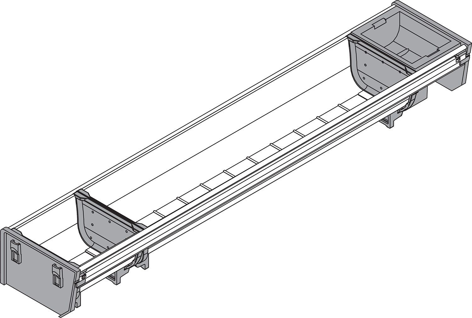 ORGA-LINE tálca-szett (részleges kitölté sű), TANDEMBOX fiókhoz, NH=550 mm, széle
