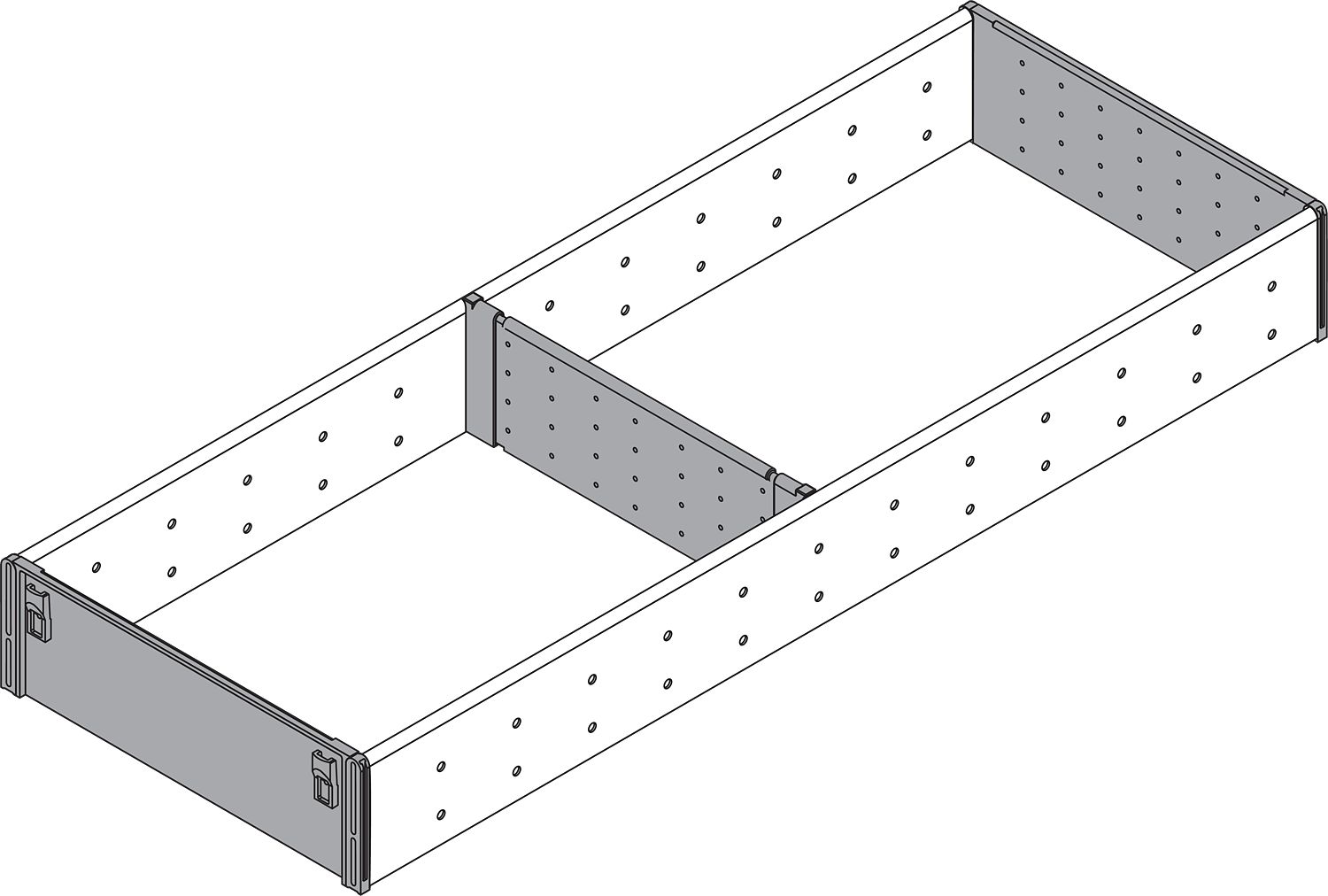ORGA-LINE fiókosztó-szett (részleges kit öltésű), TANDEMBOX fiókhoz, NH=550 mm, s