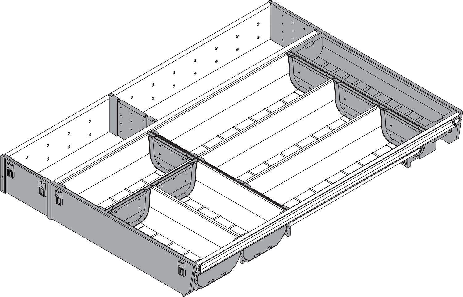 ORGA-LINE kombi-szet (részleges kitöltés ű), TANDEMBOX fiókhoz, NH=550 mm, széles